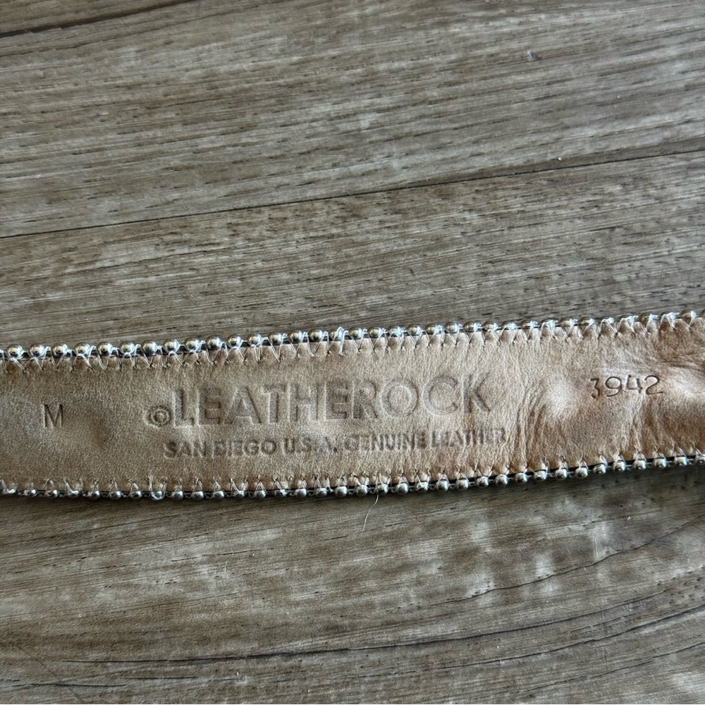 Leatherock calf hair studded western belt cream size M 40” - Picture 6 of 7